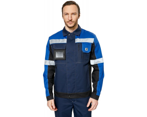 Куртка мужская рабочая летняя для ИТР "Виват" NEW сине-черно-васильковая